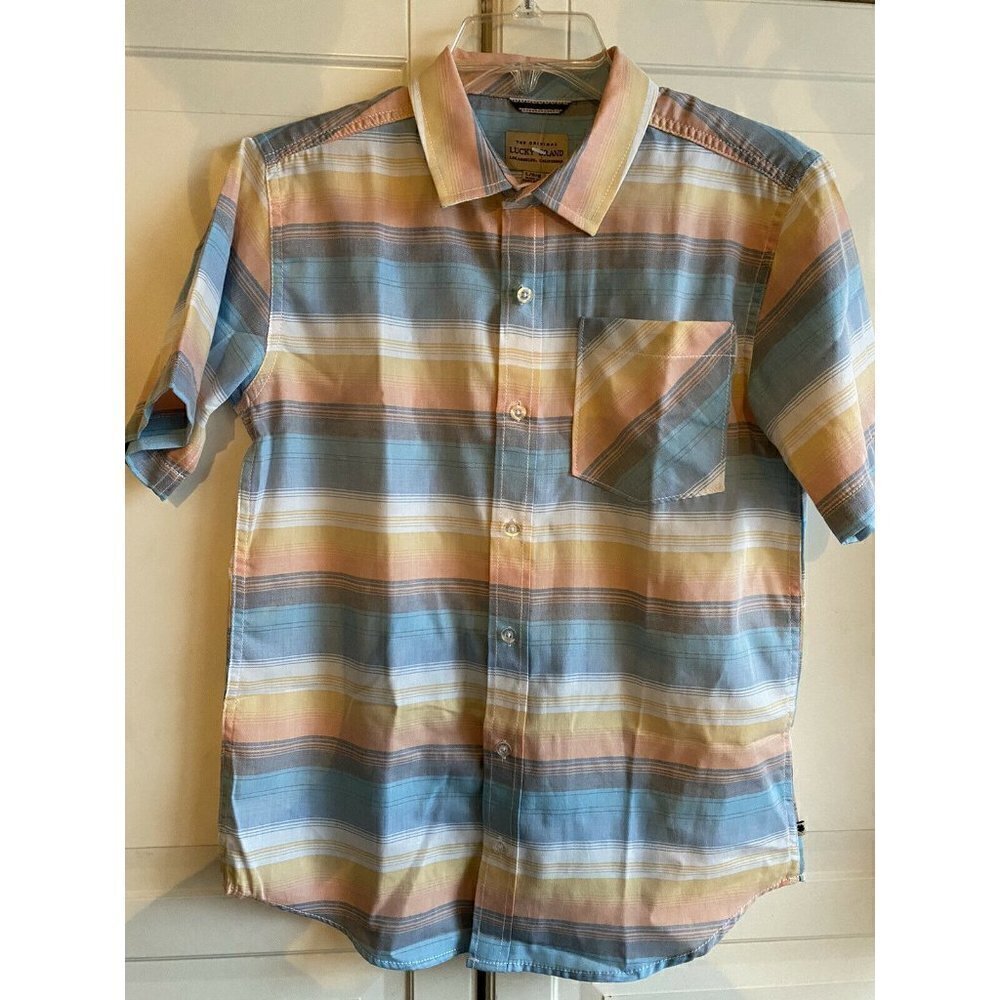 Lucky Boy’s Short Sleeve Stripe Shirt Sz Large